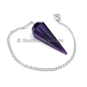 Amethyst 12 Faceted Pendulams