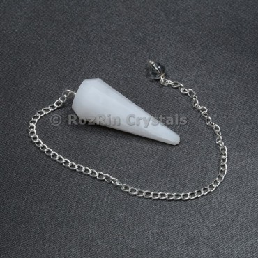 White Quartz 12 Faceted Pendulums