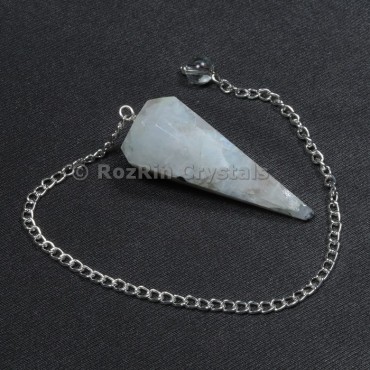 Rainbow moonstone 6 Faceted Pendulums