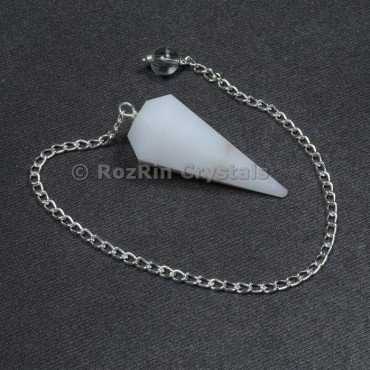 White Quartz 6 Faceted Pendulums