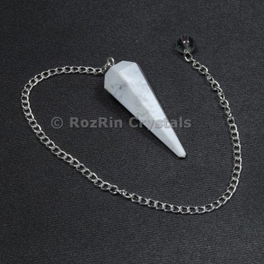 Howlite 6 Faceted Pendulums