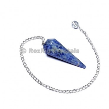 Sodalite  6 Faceted Pendulums