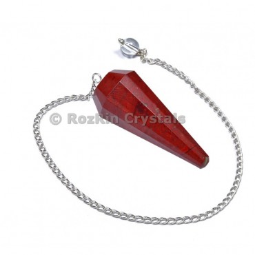 Red Jasper 6 Faceted Pendulums