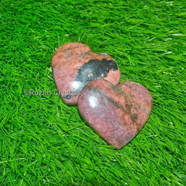 Rhodonite Puffy Heart