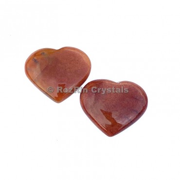 Peach Aventurine Puffy Heart