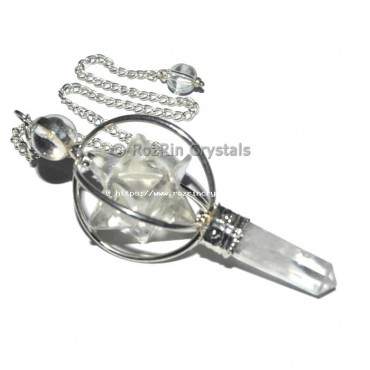 Crystal Quartz Merkaba Star Pencil Pendulums