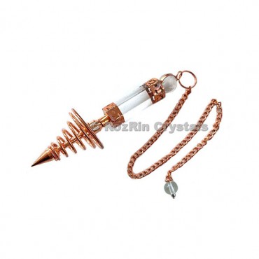 Spiral Copper Pendulums with Crystal Quartz