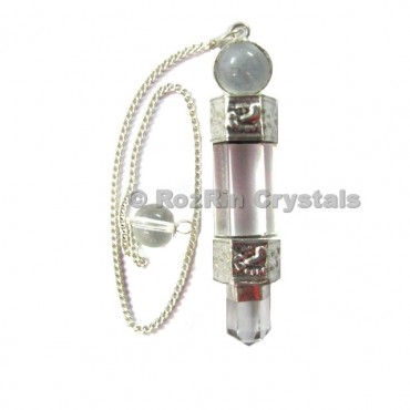 Crystal Quartz 3pcs Pendulum With Silver Chain