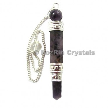 Amethyst 3pcs Pendulum With Silver Chain