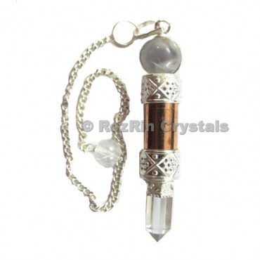 3pcs Copper Wand Pendulum with Silver Chain