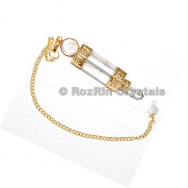Crystal Quartz 3pcs Pendulums With Gold Chain