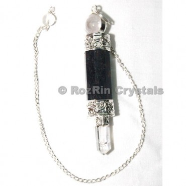 Black Tourmaline 3pcs Pendulums with Silver Chain