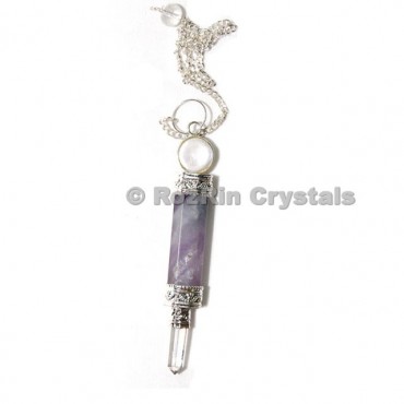 Amethyst 3pcs Pendulums with Crystal Quartz