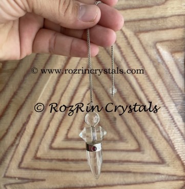 Clear Crystal Quartz Reiki Healing Dowsing Pendulums