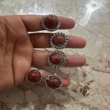 Red Jasper Adjustable Ring