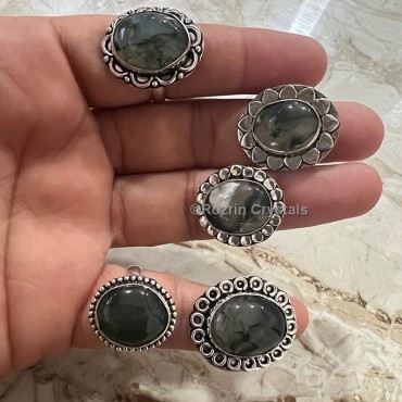 Exotic Moss Agate Adjustable Ring