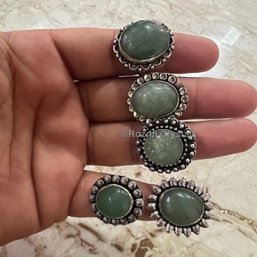 Green Aventurine Adjustable Ring