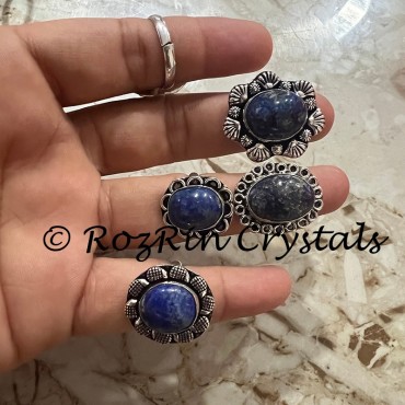 Good Quality Oval Lapis Lazuli Adjustable Ring