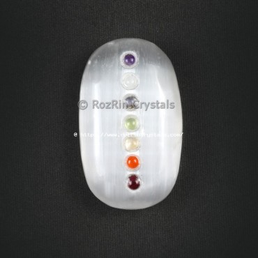 7 chakra Selenite Palm stone