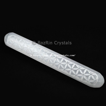 Selenite Flower of life wands