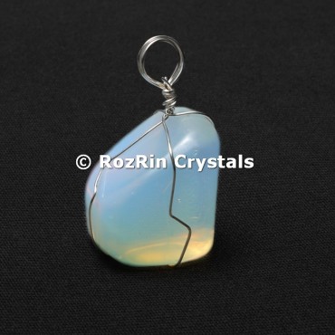 Opelite Silver Wire Wrap Pendant