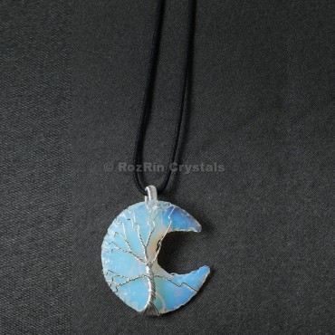 Opalite Moon Tree of life Wrap Pendants