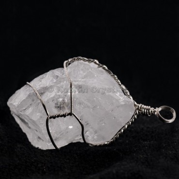 Crystal Quartz Raw Wrap Pendants