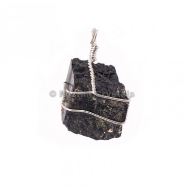 Black Tourmaline Raw Wrap Pendants