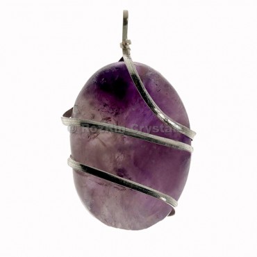 Amethyst Oval Wrap Pendants