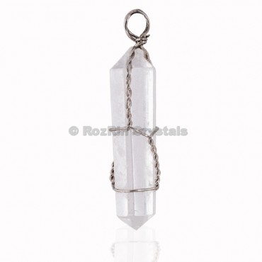 Crystal Quartz Double Point Wrap Pendants